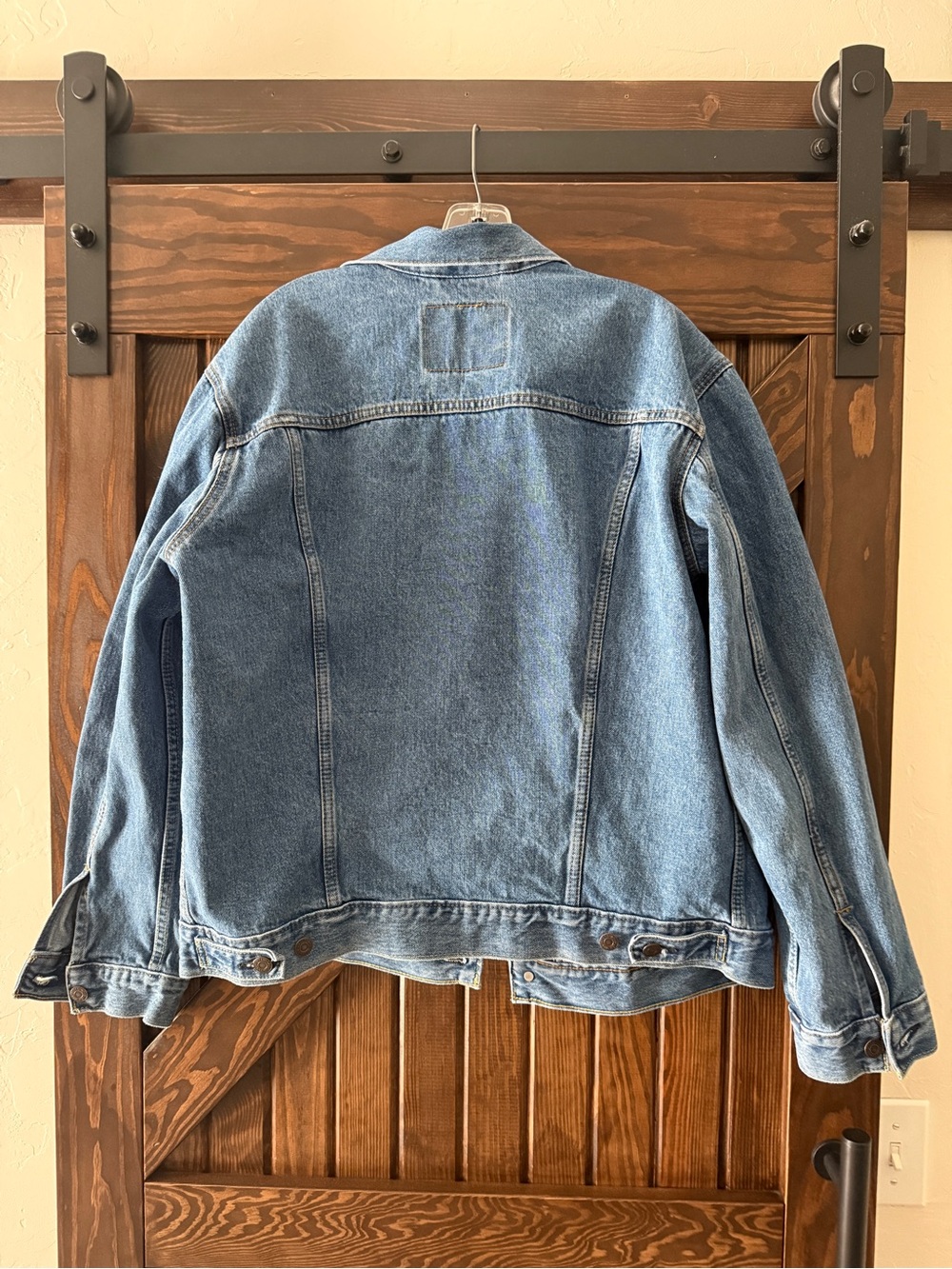 Levi's Blue Denim Jacket with Leather Patch - Picture 2 of 4